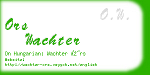 ors wachter business card